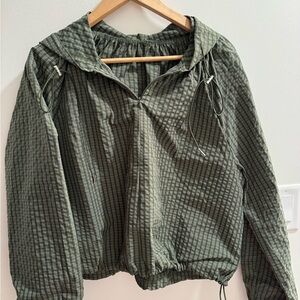 Green Checkered Hooded Jacket